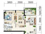 富力红树湾_2室2厅1卫 建面74平米