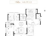 金隅钟楼天筑_4室2厅2卫 建面143平米