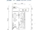 鸿基蓝山_2室2厅1卫 建面101平米